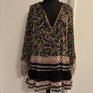 Free People Multicolor Floral Dress Tunic Top Small
